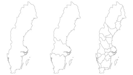 Sweden map. Map of Sweden in set