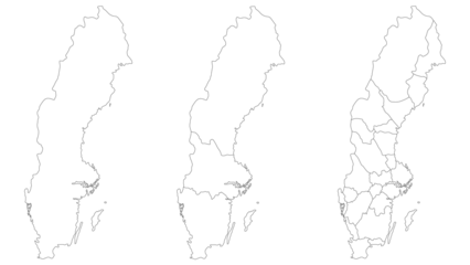 Sweden map. Map of Sweden in set