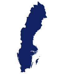 Sweden map. Map of Sweden in blue color