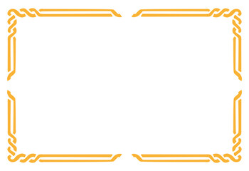 Orange border frame vector design template. Elegant element for certificate, diploma, voucher.