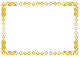 Golden Border frame vector label. Simple line corner pattern. Border frame decoration. Vector simple line art border frame for invitations and greeting cards