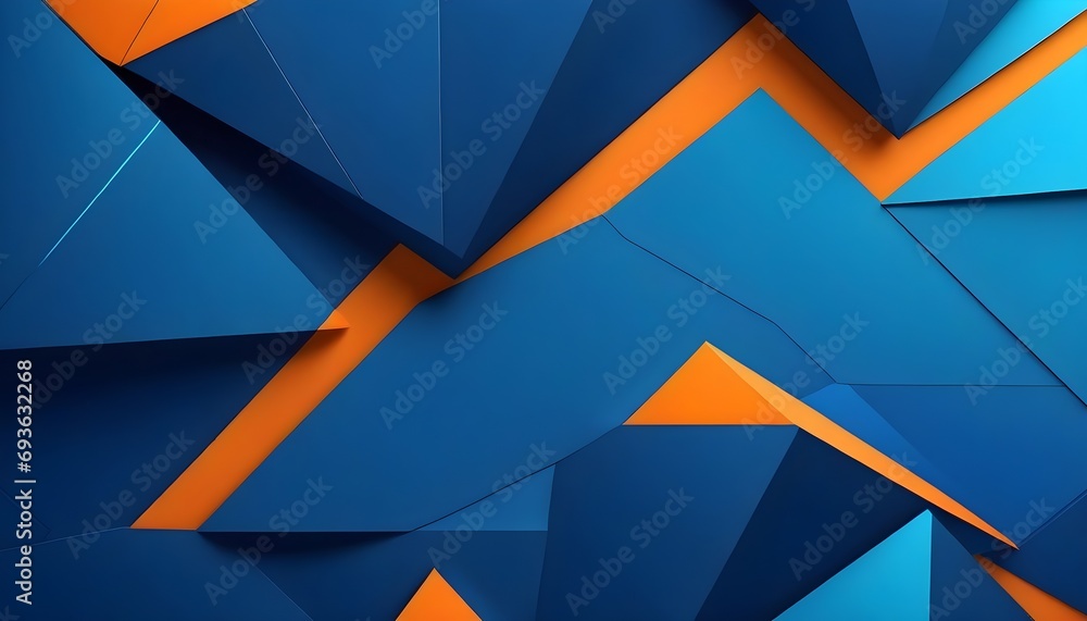 Canvas Prints abstract blue orange geometric futuristic technology texture with triangular 3d triangles shapes pat