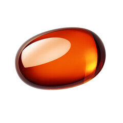 Obraz premium Brown orange gel pill medicine isolated on transparent background