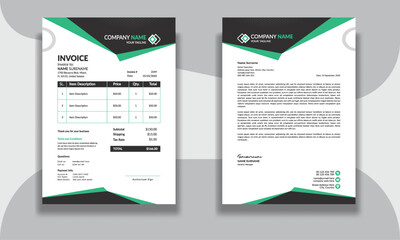 Corporate modern professional clean business invoice and letterhead design template with yellow blue green and red color creative modern letter head design template for your project letterhead.