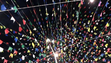 Fotobehang Brazilië Party decorations, balloons colorful festival carnaval celebration