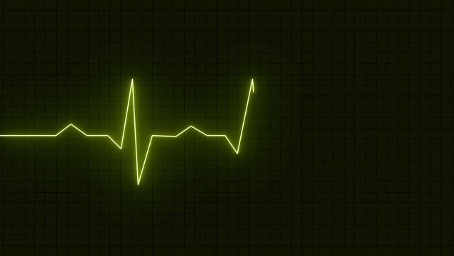 Heart beat icon ekg and cardio symbol. .Pulse rate vector. Flat style vector illustration. Neon heartrate sign with yellow glows