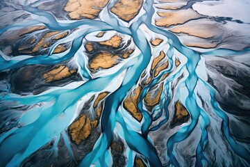 Captivating Aerial View Of Iceland's Frozen Rivers