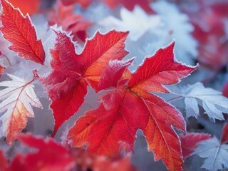 red autumn leaves, red maples leaves