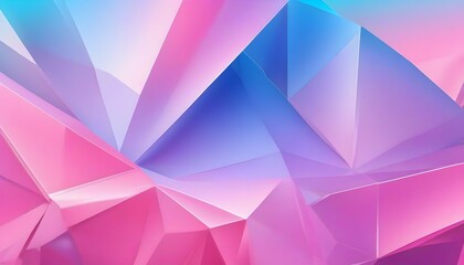 Fototapeta premium Abstract 3d texture, blue pink crystal glass background illustration, faceted texture with gradient, macro panorama, wide panoramic polygonal wallpaper 