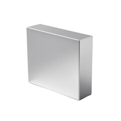 Silver packaging box isolated on transparent background