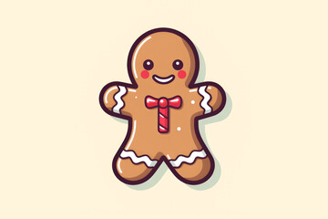 Obraz premium Gingerbread man icon. Flat design style.