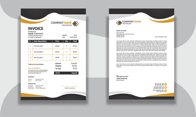 Corporate modern professional clean business invoice and letterhead design template with yellow blue green and red color creative modern letter head design template for your project letterhead.