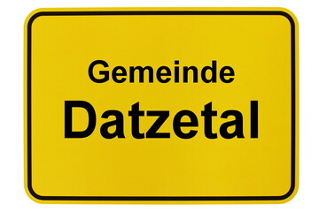 Illustration eines Ortsschildes der Gemeinde Datzetal in Mecklenburg-Vorpommern