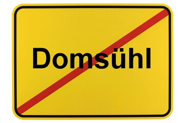 Illustration eines Ortsschildes der Gemeinde Domsühl in Mecklenburg-Vorpommern