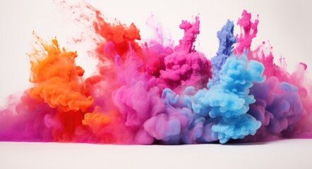 A bunch of colored smoke is in the air. Generative AI.