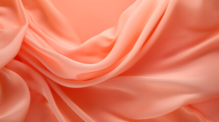 Obraz premium Flowing Peach Silk Fabric Elegant Textured Background