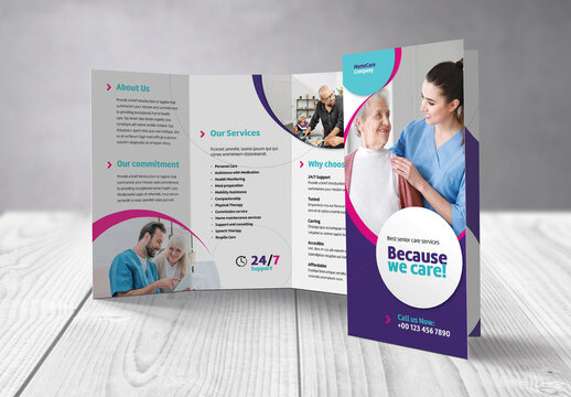 Medical Home Care Business Trifold Flyer Template