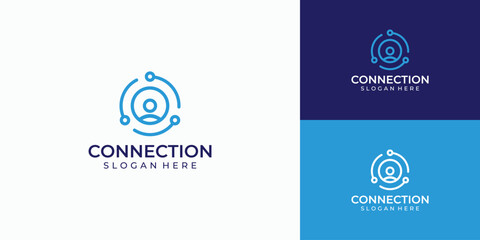 Modern business connections logo design