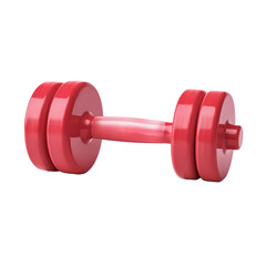 Obraz premium Red dumbbell isolated on transparent background