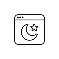 Moon and stars vector icon on background. Flat Moon Icon. Night symbol. Vector illustration. EPS10.