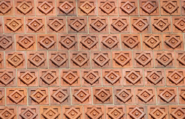 Decorative terracotta tiles from a church in Marrickville