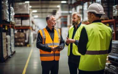 Safety managers in a manufacturing company - obrazy, fototapety, plakaty