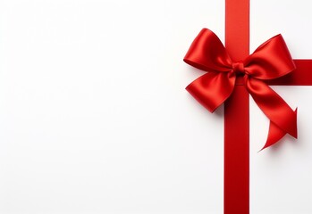 red bow on white background Generating By AI Technology