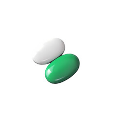 Medical pill capsule isolated on transparent background