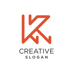 Letter K logo vector with modern concept creative and simple idea