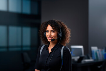 Fototapeta na wymiar African American woman in customer service