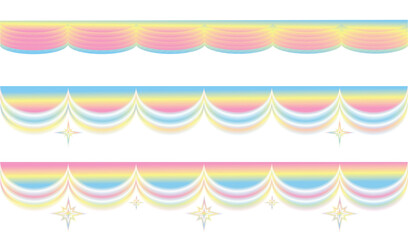 Set of decorative blurred borders. Vector illustration