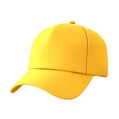 Fototapeta premium Yellow baseball cap isolated on transparent background