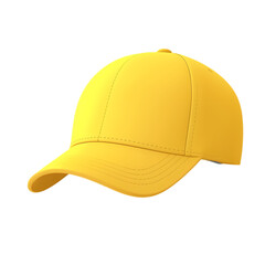 Yellow baseball cap isolated on transparent background