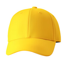 Fototapeta premium Yellow baseball cap isolated on transparent background