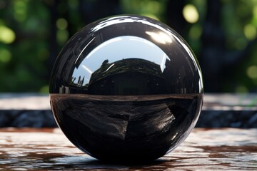 Smooth and shiny obsidian texture with a dark, glass-like appearance.