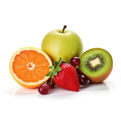 Naklejka na ściany i meble different types of fruit isolated on a white background