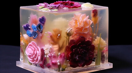 Creative floral jelly cake 