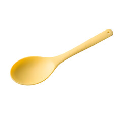 Yellow plastic spoon isolated on transparent background