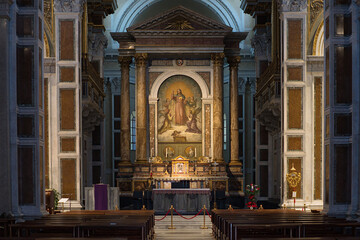 Basilica del Sacro Cuore di Gesù, renaissance revival styled church in Rome, Italy
