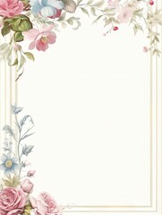 Blank page with a colorful floral border