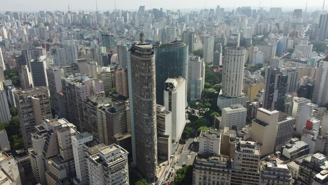 Aerial view of the city of S&atilde;o Paulo, Copan Building