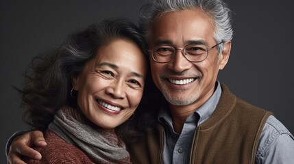 smiling loving older couple