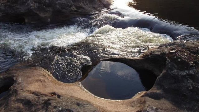 Tropical waterfall in Lagoa Encantada in the city of Ilheus Bahia Brazil