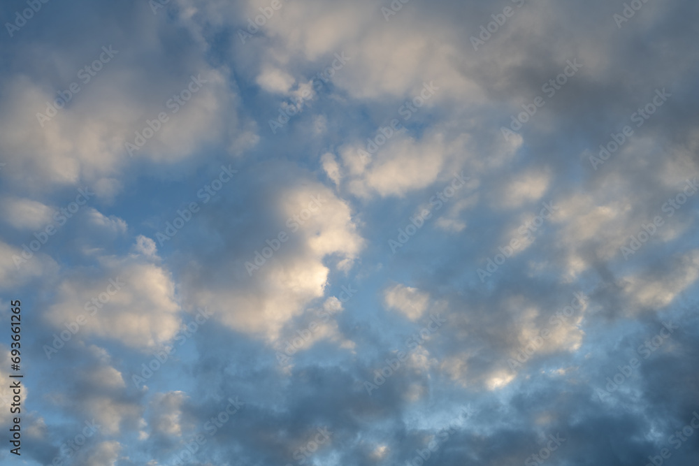Canvas Prints cloudscape in the evening with blue sky and bright clouds.