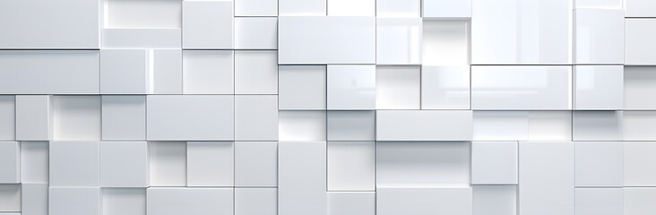 White ceramic rectangle mosaic tile geometric pattern. Classic white  brick tile 