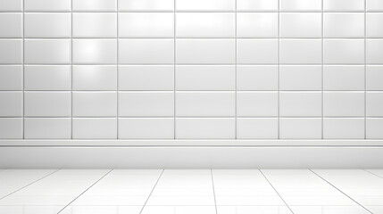 White ceramic rectangle mosaic tile geometric pattern. Classic white  brick tile 