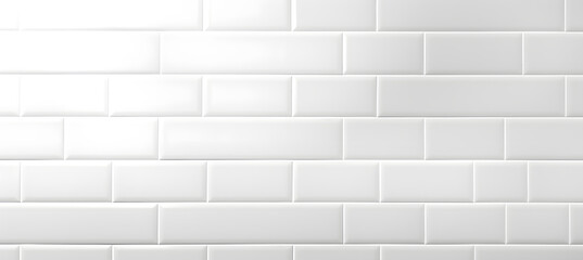 Naklejka premium White ceramic rectangle mosaic tile geometric pattern. Classic white brick tile 