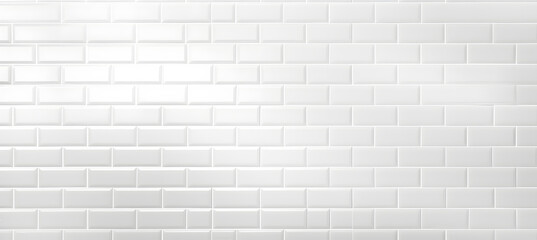 White ceramic rectangle mosaic tile geometric pattern. Classic white  brick tile 