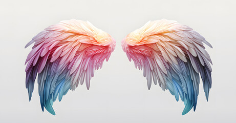 Obraz premium Beautiful magic watercolor angel wings isolated on white background