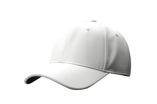 White Baseball Cap Mock Up Isolated On Transparent Background